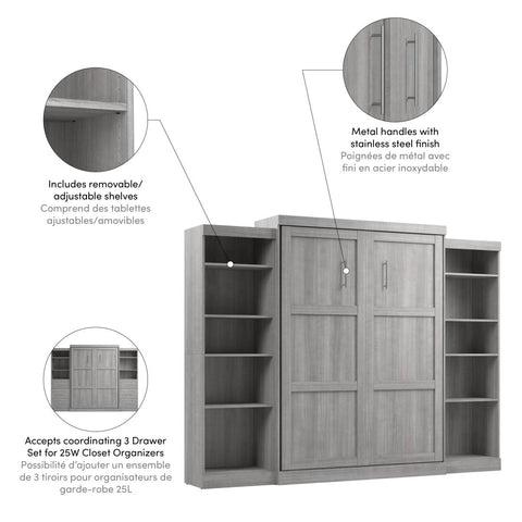 Queen Murphy Bed and 2 Shelving Units (115W)