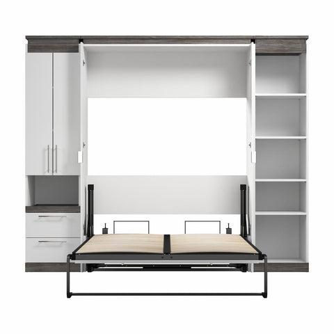 Full Murphy Bed with Storage Cabinet and Shelves (100W)