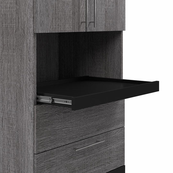 30W Tall Storage Cabinet with Doors, Drawers and Pull-Out Shelf