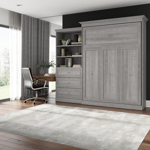 Queen Murphy Bed and Closet Organizer with Drawers (103W)