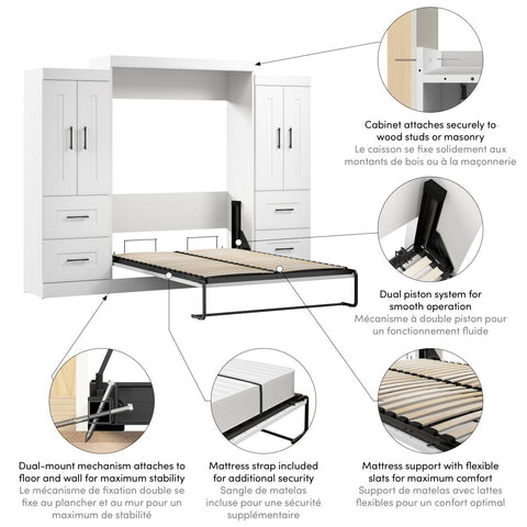 Full Murphy Bed with Wardrobes (110W)