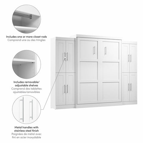Queen Murphy Bed with Storage Cabinets (115W)