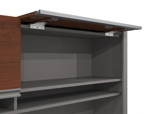 U-Shaped Executive Desk with Hutch and Assembled Lateral File Cabinet