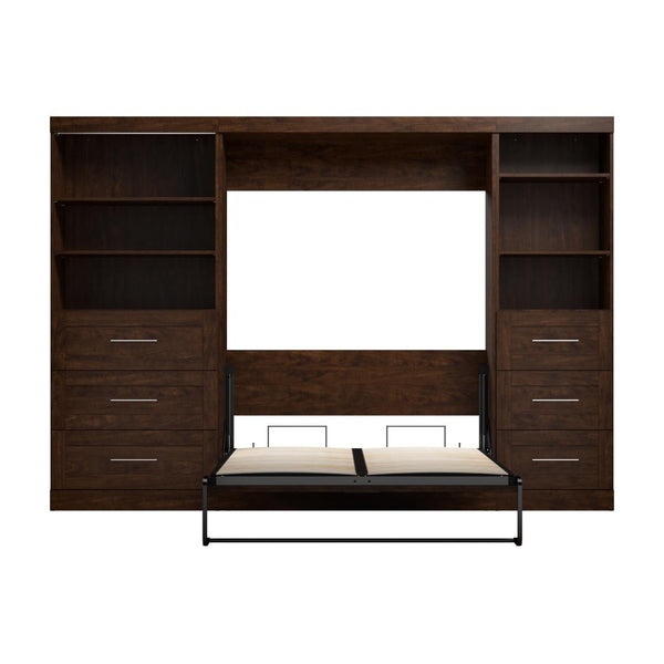 Full Murphy Bed and 2 Shelving Units with Drawers (120W)