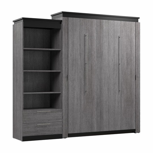 Queen Murphy Bed with Shelves and Drawers (97W)