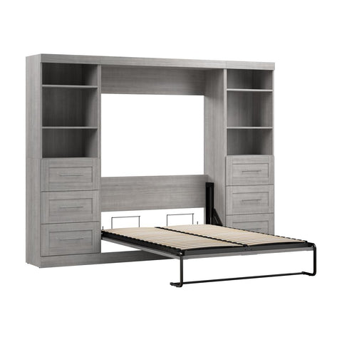 Full Murphy Bed and 2 Shelving Units with Drawers (109W)