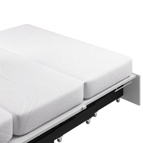 63W Queen Murphy Cabinet Bed with Pullout Drawer and Mattress