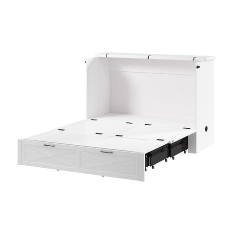 59W Full Murphy Cabinet Bed with Pullout Drawer