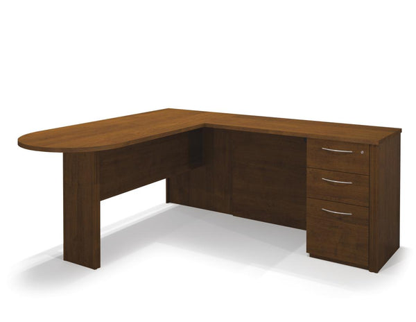 L-Shaped Desk with Assembled Pedestal
