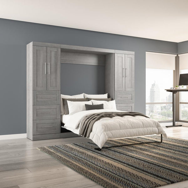 Full Murphy Bed with Closet Storage Cabinets (109W)