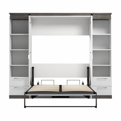 Full Murphy Bed with Shelves and Drawers (100W)