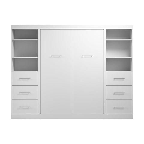 Full Murphy Bed and 2 Closet Organizers with Drawers (109W)