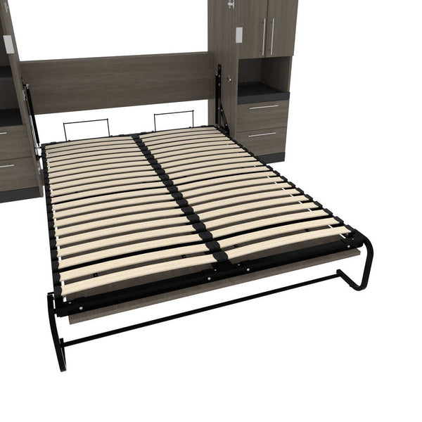 Full Murphy Bed and Narrow Storage Solutions with Drawers (99W)