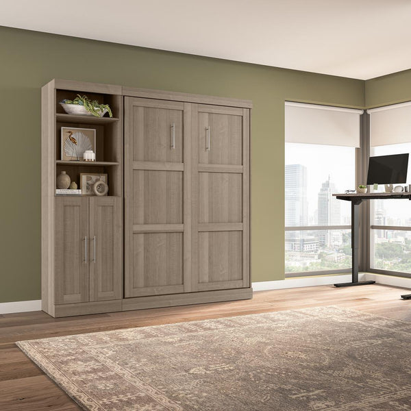 Full Murphy Bed and Closet Organizer with Doors (84W)