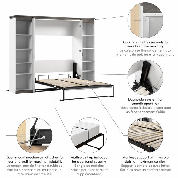 Full Murphy Bed with Shelves (100W)