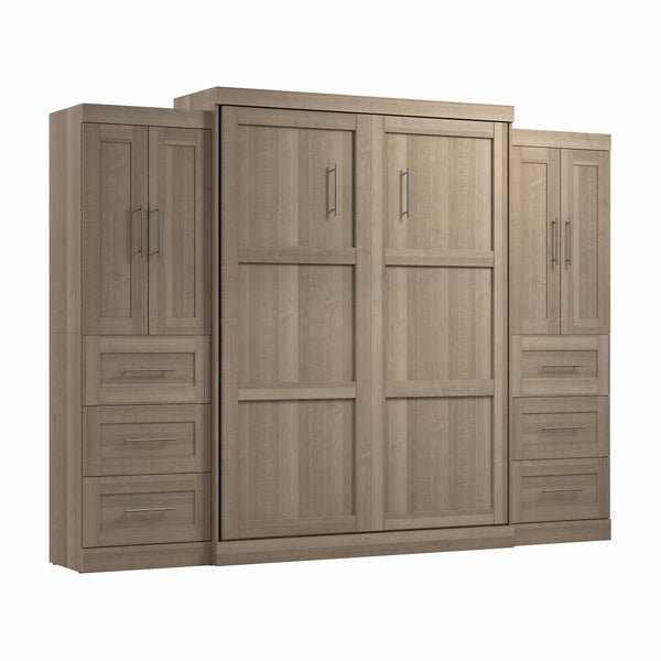 Queen Murphy Bed with Closet Storage Cabinets (115W)