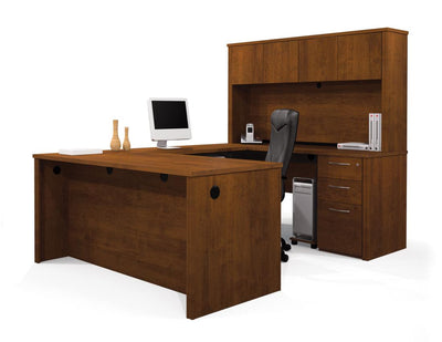 U or L-Shaped Desk with Hutch and Assembled Pedestal