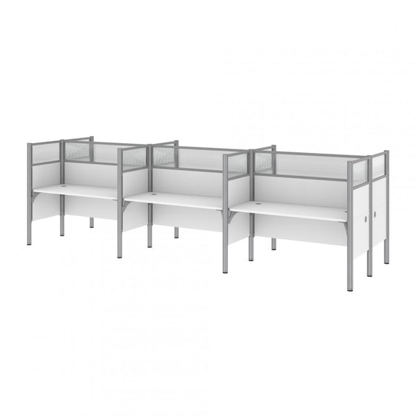 6-Person Office Cubicles with High Privacy Panels
