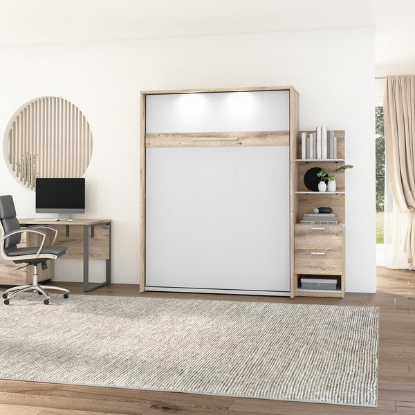 Queen Murphy Bed with Nightstand and Floating Shelves (85W)