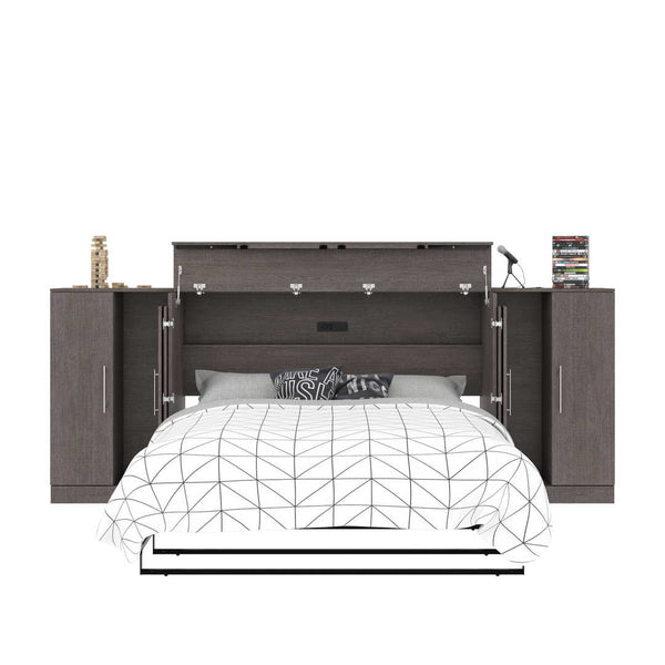 3-Piece Set Including One Queen Cabinet Bed with Mattress and Two 26″ Storage Units