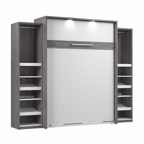 Queen Murphy Bed with 2 Narrow Closet Organizers (105W)