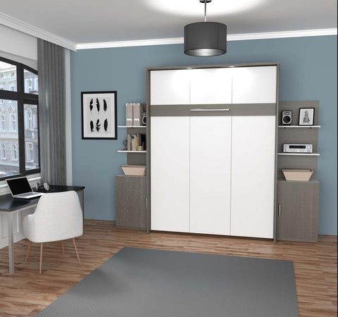 Queen Murphy Bed with Floating Shelves (104W)