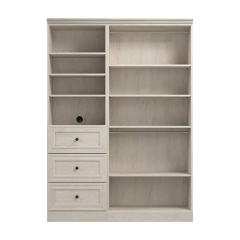 Traditional Closet System with Shelves, Drawers & Clothing Rods, 61W x 20D
