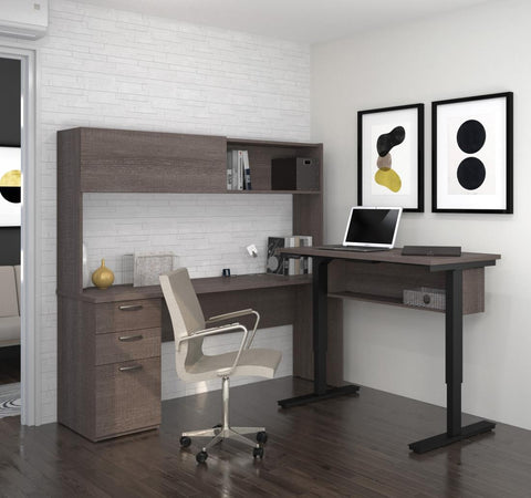 2-Piece set including a standing desk and a desk with hutch