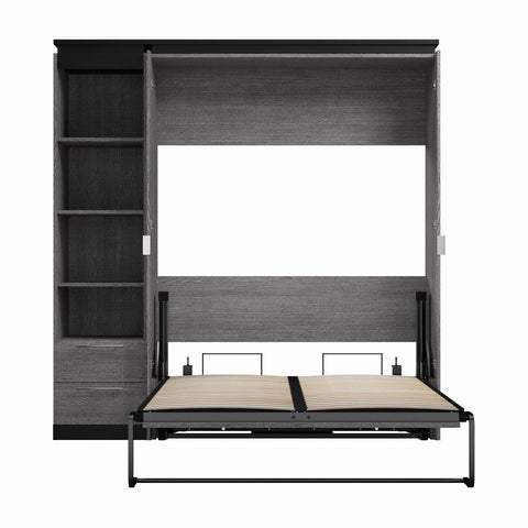Full Murphy Bed with Shelves and Drawers (81W)