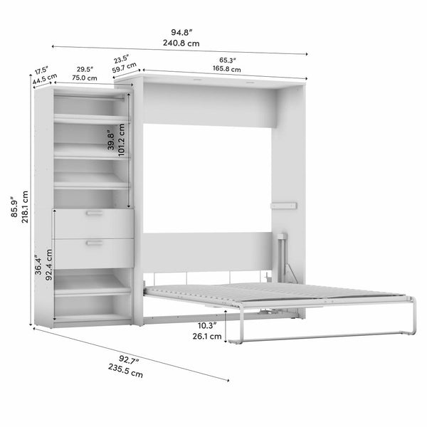 Queen Murphy Bed with Closet Organizer (95W)