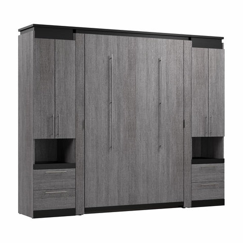 Full Murphy Bed with Storage Cabinets and Pull-Out Shelves (100W)