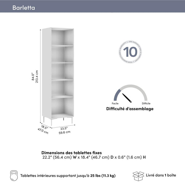 24W Modular Media Storage Tower with Shelves