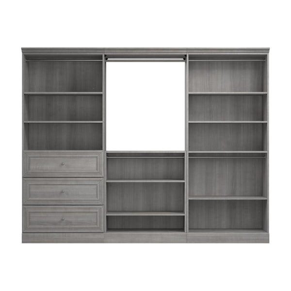 Traditional Closet System, Shelves, Drawers & Clothing Rods, 108W x 20D