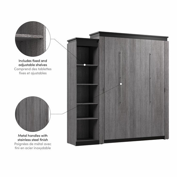 Queen Murphy Bed with Shelves (87W)