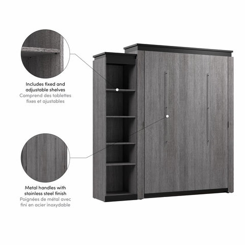 Queen Murphy Bed with Shelves (87W)