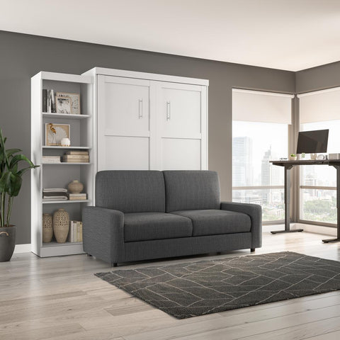 Queen Murphy Bed with Sofa and Shelving Unit (96W)