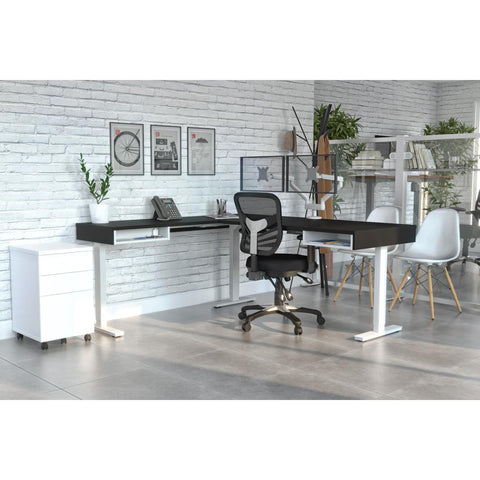 72W L-Shaped Height Adjustable Workstation
