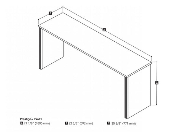 72W Narrow Desk Shell