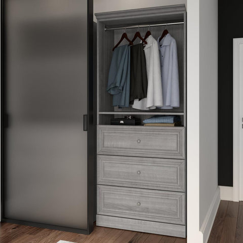 Traditional Closet System with Drawers, 36W x 20D