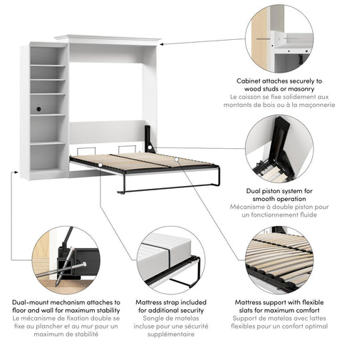 Queen Murphy Bed with Closet Organizer (92W)
