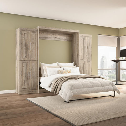 Queen Murphy Bed with Storage Cabinets (115W)