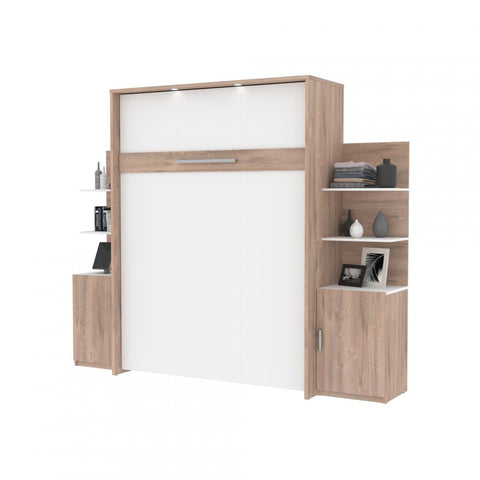 Queen Murphy Bed with Floating Shelves (104W)