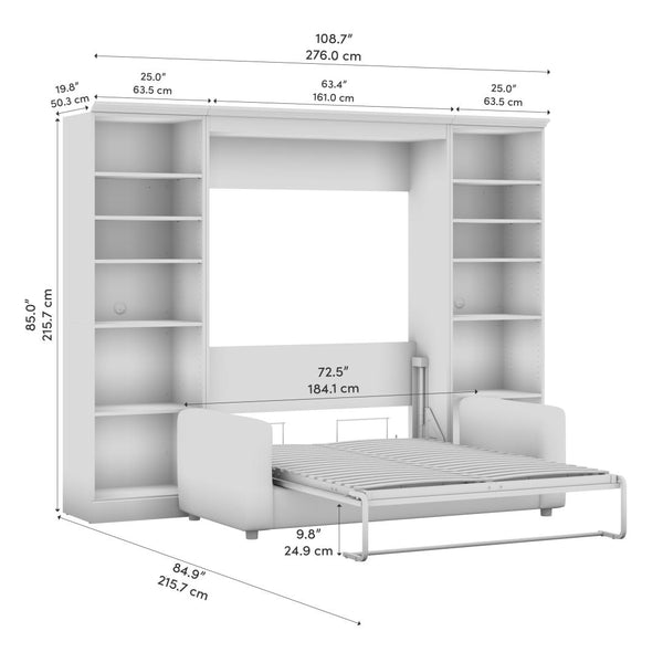 Full Murphy Bed with Sofa and Closet Organizers (109W)