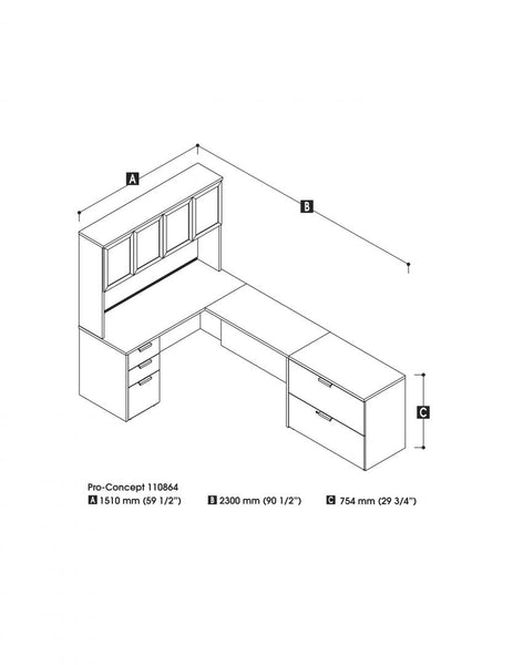 L-Shaped Workstation with Lateral File