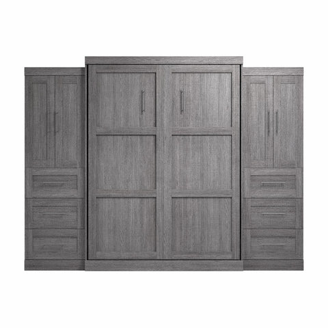 Queen Murphy Bed with Closet Storage Cabinets (115W)