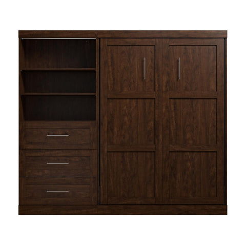 Full Murphy Bed and Shelving Unit with Drawers (95W)