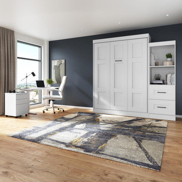 Queen Murphy Bed and Closet Organizer with Drawers (90W)