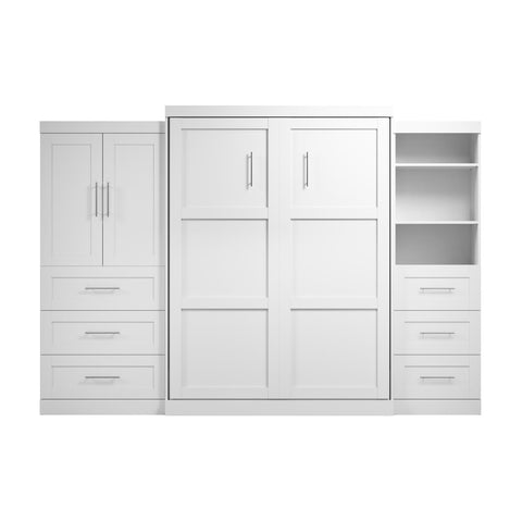 Queen Murphy Bed with Open and Concealed Storage (126W)