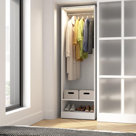 Modular Hanging Closet System with Shelf & Clothing Rod, 25W x 16D