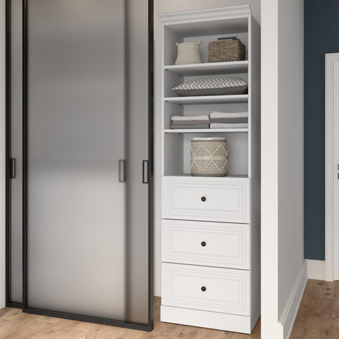 Traditional Closet System with Shelves & Drawers, 25W x 20D